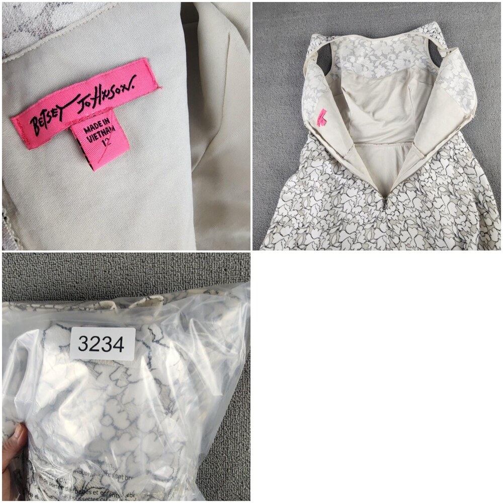Betsey Johnson Dress Womens 12 White Floral Lace Fit & Flare Sleeveless Party - Picture 16 of 16